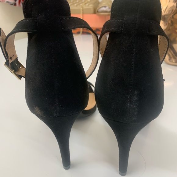 Material Girl Black Suede Heels - Picture 7 of 9